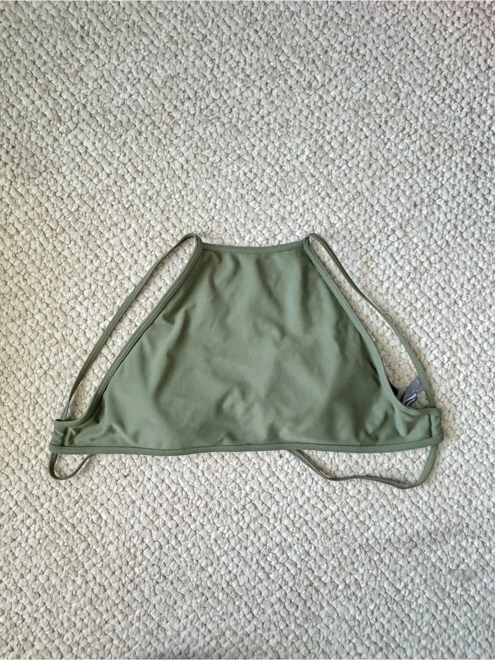 aerie Neon Coral Tank Bikini Top & Olive Green High-Neck Bikini Top Set
